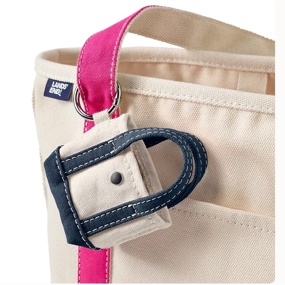 Lands End Mini Canvas Tote Keychain